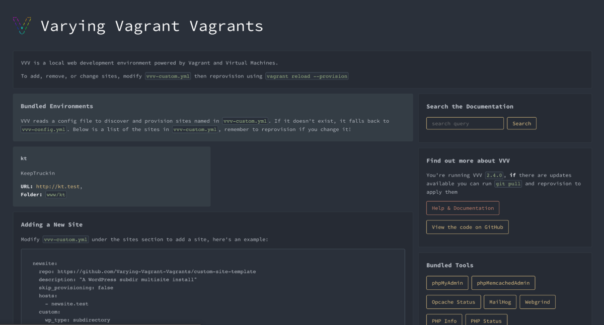 vvv dashboard